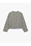 Crew Neck Long Sleeve Plaid Floral Embroidered Oversize Seasonal Jacket - 2