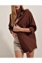 3900 Oversized Long Basic Shirt - Brown - 7