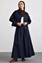 Zipper Closure Skirt Jacket Double Set Dark Blue 9474-Tk - 5