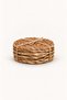 Set of 6 10 cm Natural Wicker Coasters Round Woven Coasters Cup Presentation Coasters - 4