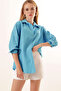 3900 Oversized Long Basic Shirt - Dark Blue - 5