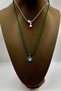 2 Pieces Enamel Dove Bird & Gold Heart Object Tasseled Bohemian Style Green Pink Blue Rope Necklace Set - 2