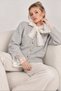 Women's Gray Lace Collar and Sleeve Detailed Heart Buttoned Knitwear Cardigan - 5