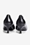 Women's High Heel Shoes Stiletto Crocodile Patterned Pointed Toe Short Heel Fern Black - 5