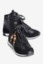 Women's Sneaker Boots Parachute Suede Detailed Lace-Up Zippered Beaded Zazu Black - 3
