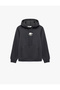 Fleece-Lined Long Sleeve Pocket Dog Embroidery Detailed Hooded Sweatshirt