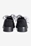 Women's Suede Loafer Oxford Stoned Tulle Lace-Up Pera Black - 6