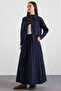 Zipper Closure Skirt Jacket Double Set Dark Blue 9474-Tk - 7
