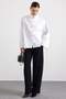 Shirt with High Collar Loose Fit White 9486 - 2