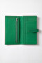 Genuine Leather Large Size Women's Wallet Green with Language Detail Lv910118