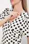 Women's Double-Breasted Collar Polka Dot Blouse 40027 - White - 4