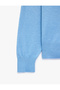 Regular Fit Long Sleeve Light Stand Collar Viscose Knit Sweater - 3