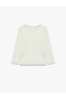Dog Embroidered Cotton Camisole Crew Neck Long Sleeve T-Shirt - 2