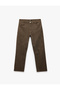 Regular Waist Cotton Tapered Trousers with Pockets