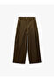 Pleated Gabardine Barrel Pants with Pockets and Loose Fit