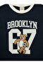 Teddy Bear Printed Cotton Crew Neck Long Sleeve Oversize T-Shirt - 2