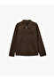 Cotton Classic Collar Long Sleeve Zippered Gabardine Shirt with Pockets - 6