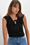 Women's Zero Sleeve Crop Blouse 4003 - Black - 2