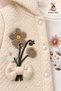 Baby Girl Set with Floral Detail, Hooded, Honeycomb Patterned, Quilted 3-Piece Top and Bottom Set, Seasonal - 6