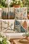 Autumn Botanical Patterned Decorative Throw Pillow Cover Birch Forest, Leaf and Fern 43X43 Cm– (Double Sided) - 3