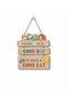 Wooden Hanging Wall Sign - "Today Is A Good Day To Have A Good Day" Kids Nursery and Bedroom Decor with Cute Dinosaurs, Rainbow, and Sun Design