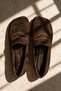 Royn Brown Women's Genuine Leather Suede Loafer Shoes - 3