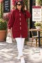Women's Winter Angora Soft Stand Collar Stretchy Lycra Cardigan with Pockets and Buttons