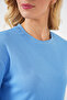 4332 Knitted T-Shirt with Side Slits - B.Blue - 4