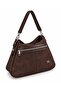 Women's Suede Zipper Detailed Shoulder Bag - 3