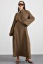 Dress with Belt Accessories and Pleated Detail Vi̇zon 9482-E - 6