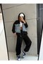 Women's Quality Jean Detailed Hooded Two-Piece Tracksuit Set