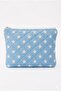 Blue Star Patterned Quilted Tablet Case / Makeup and Organizer Portfolio Bag