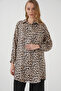5944 Patterned Long Shirt Tunic - Beige - 3