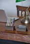 Leather Office Desk Set - Genuine Leather Desktop Pen Holder and Business Card Holder Set - Minimal - Handmade - 3