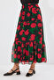 8010 Patterned Chiffon Skirt - F. Black - 2