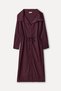 Women's Burgundy Straight Cut Midi Shirt Dress