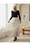 Women's Ecru Patterned Chiffon Skirt 8010