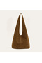 Women's Tan Color Suede Leather Handbag