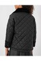 5202 Plush Detailed Quilted Coat - Black - 7