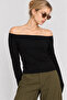 Boat Neck Basic Knitwear Sweater Lki̇0063 Black - 2