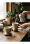 Minimalist Cone Ceramic Coffee Filter Dripper Set with Wooden Stand Base & Ergonomic Grip Handle - 6
