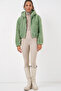 5193 Hooded Plush Crop Jacket - E.Green - 4