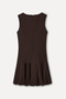 Women's Brown A-Form Pleated Mini Dress - 2