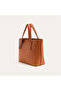 Women's Orange Leather Look Shoulder Bag - 3