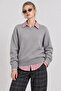 Wool Blend Oversize Knitwear Sweater 4270 Lki̇0062 Gray - 2