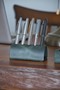Leather Office Desk Set - Genuine Leather Desktop Pen Holder and Business Card Holder Set - Minimal - Handmade - 4