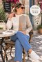 Women's Young Sports Casual Mercerized Three Color Gradient Sweater