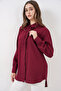 Ruffled Long Shirt Tunic 5953 - Burgundy - 2