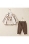 New Season 4-Piece Baby Boy Set with Velvet Vest, Checkered Shirt and Denim Trousers - 6
