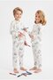 Unisex Children's Paintable Patterned 100% Cotton Single Jersey Fabric Long Sleeve Pajama Set - 3